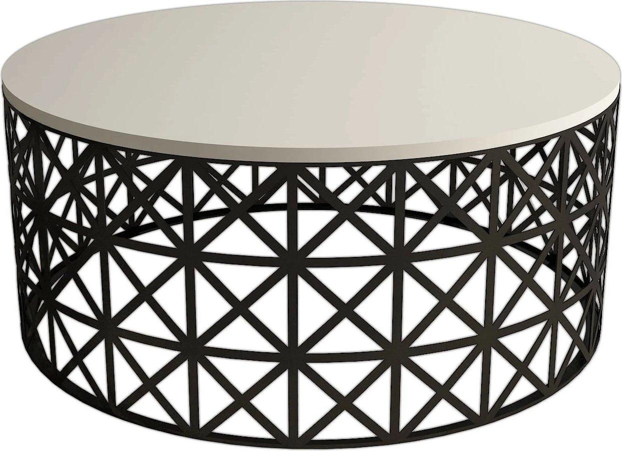 Tavolinë kafeje Skye Decor, metal ferforje, krem