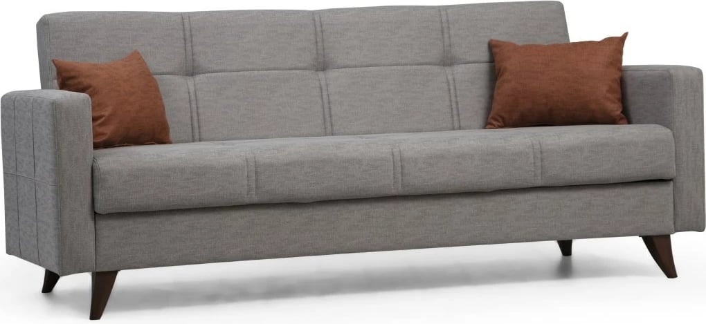 Divan-krevat treshe, ngjyrë gri e çelët, Polya