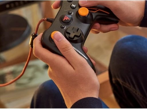 Gamepad Thrustmaster GP XID PRO, për PC, me kabllo, zi/portokalli