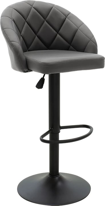 Karrige për bar Balina, lartësi e rregullueshme, ngjyrë e zezë pu-metal i zi, 52x53x109cm, set prej 2 copash