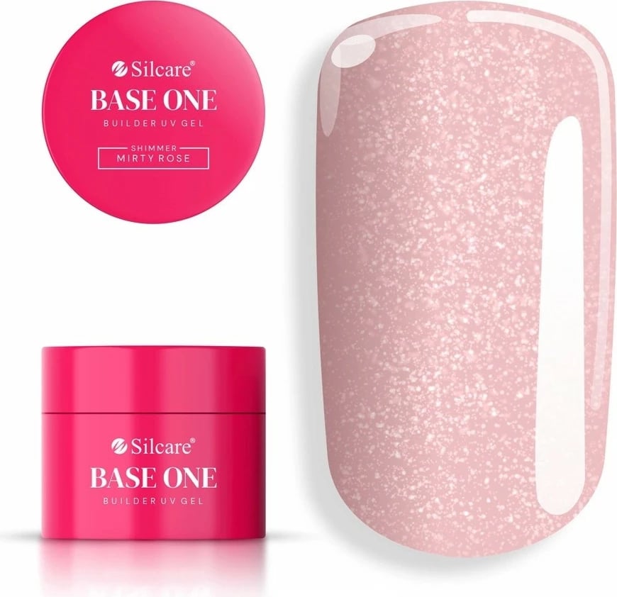 Xhel ndërtues për thonj Silcare Base One Shimmer Misty Rose për femra, 15g