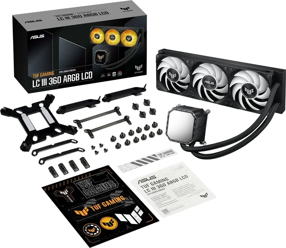 Ftohës uji all-in-one ASUS TUF Gaming LC III 360 ARGB LCD, 3x12 cm, i zi Ftohës uji all-in-one ASUS TUF Gaming LC III 360 ARGB LCD, 3x12 cm, i zi