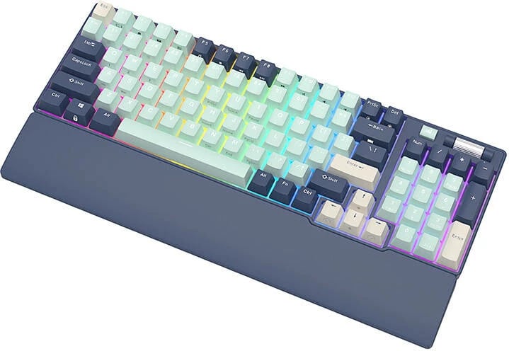 Tastierë mekanike Royal Kludge RK96 RGB, brown switch, 96 taste, blu