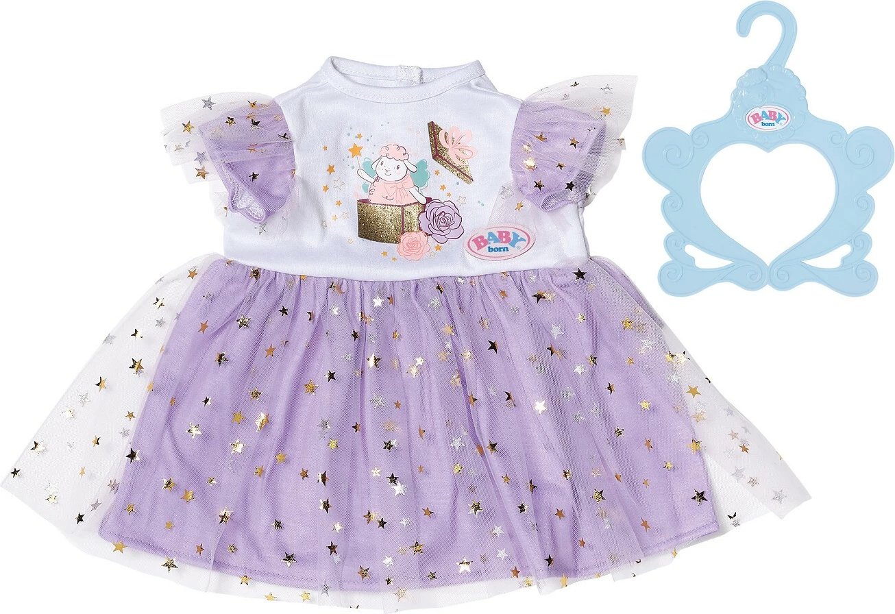 Fustan tutu për kukull, Baby Born, 838754-116725, për kukulla 43 cm, vjollcë