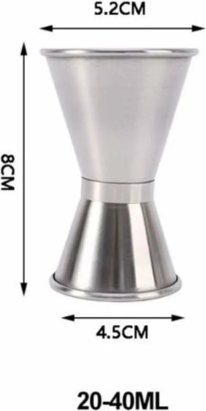 Jigger çeliku Hermia Concept, ngjyrë argjendi, 2/4 ml