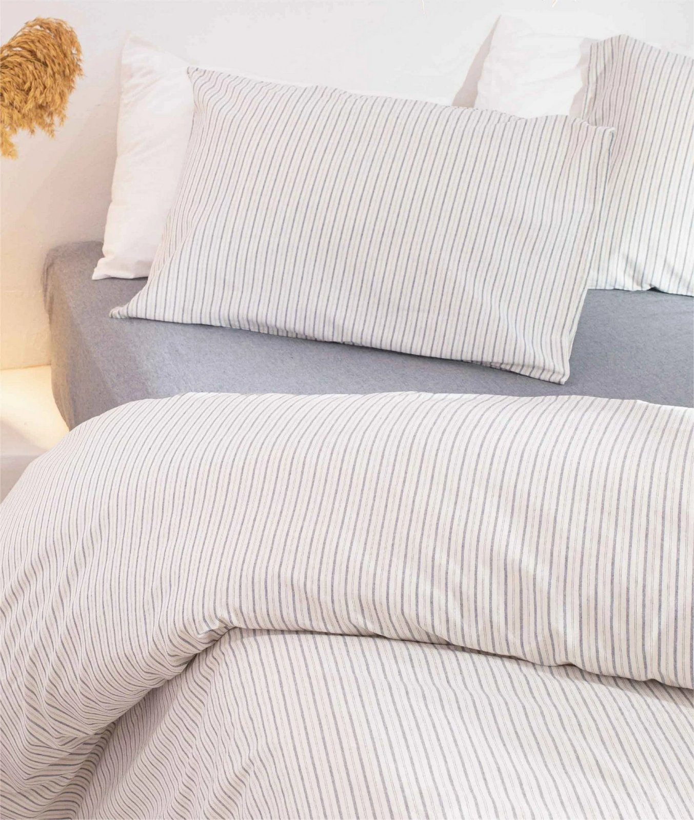 Set mbulesë për jorgan dopio, L'essentiel, Viento, ngjyrë kaltër-ecru