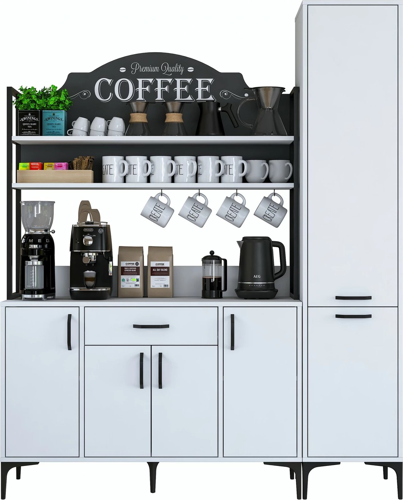 Dollap shumëpërdorimësh, ngjyrë e bardhë, Hanah Home JE149 - 3081