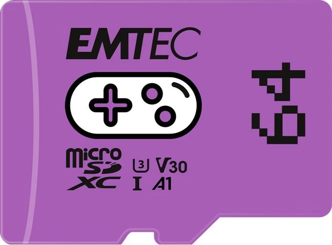 Kartelë memorie EMTEC ECMSDM64GXCU3G, 64 GB, MicroSDXC, UHS-I, Class 3, V30, e purpurt