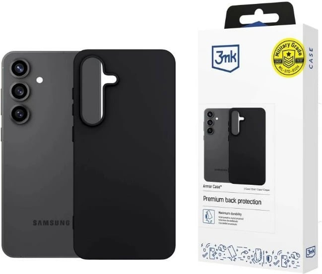 Mbështjellës 3MK Matt Case 3M008220 për Samsung Galaxy S25 FE 6.7" TPU pasmë, kompatibil me karikim wireless, i zi