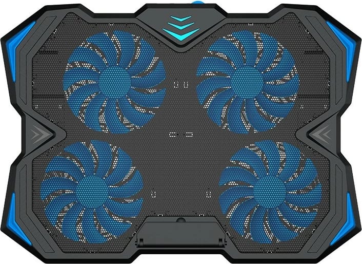 Mbajtëse ftohëse Tracer Gamezone Turbo, për laptop 17", 4 ventilatorë, LED blu, e zezë