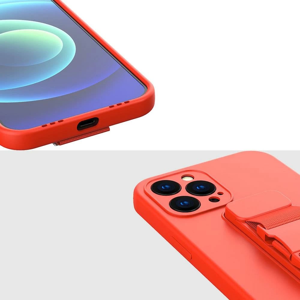 Mbështjellës Hurtel për iPhone 12 Pro me litar, e kuqe