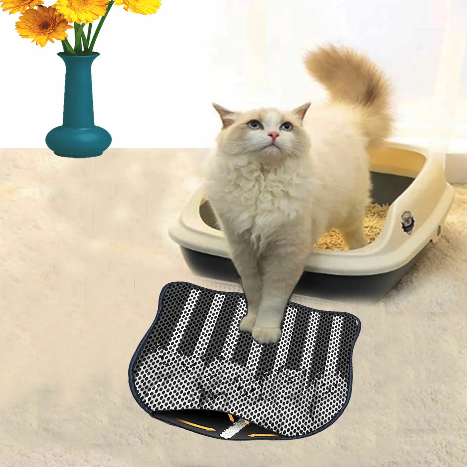 Tapet për rërë maceje, shumëngjyrësh, Paws & Whiskers, Kdkafa0042, 40x50cm