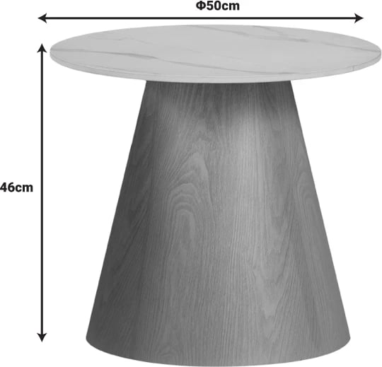Tavolina kafeje Soleire Inart set 2 copë, gur i sinterizuar, ngjyrë mermeri e bardhë
