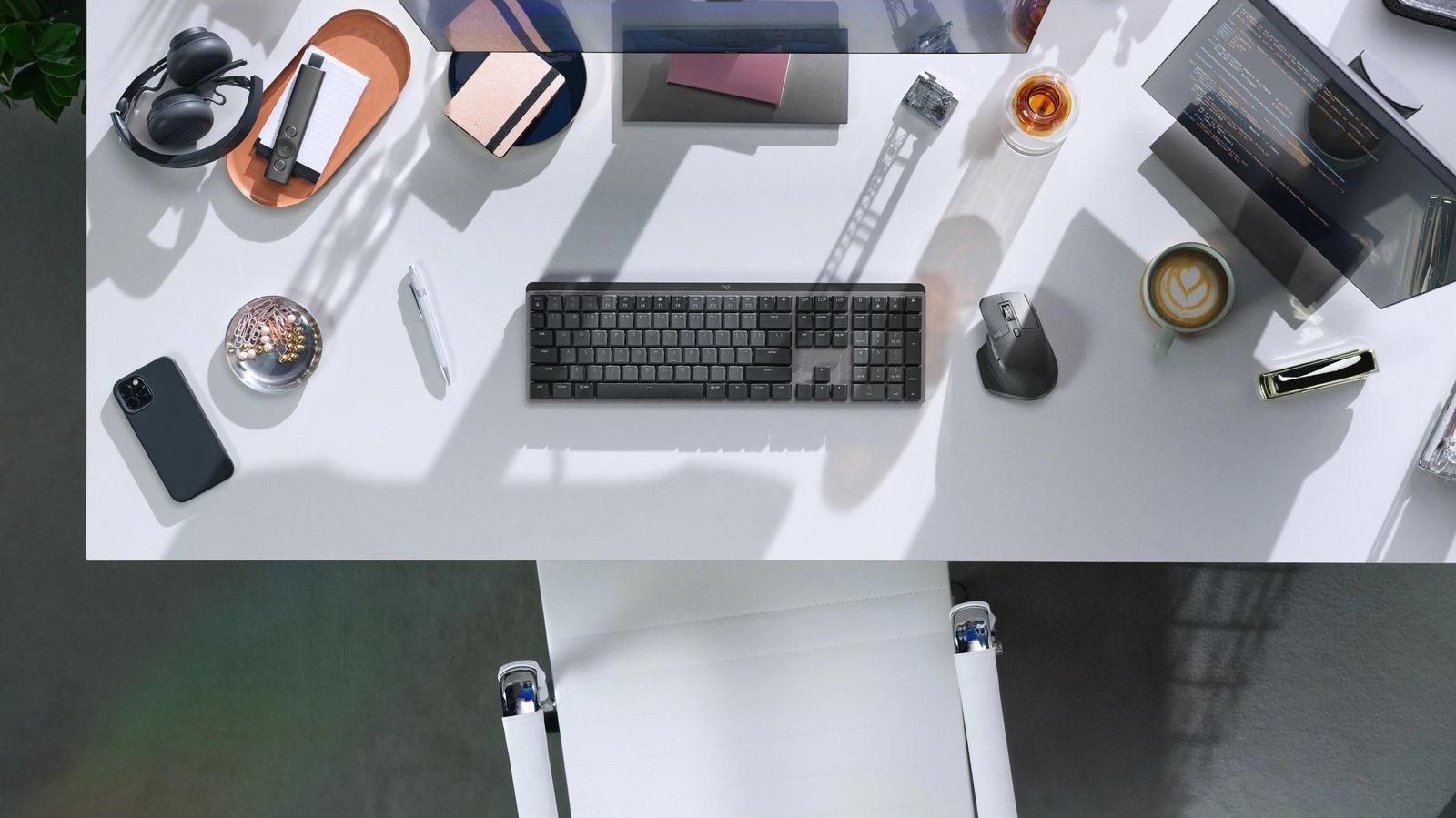 Tastierë Logitech MX Mechanical, Wireless, RF Wireless + Bluetooth, QWERTY, LED, Grafit