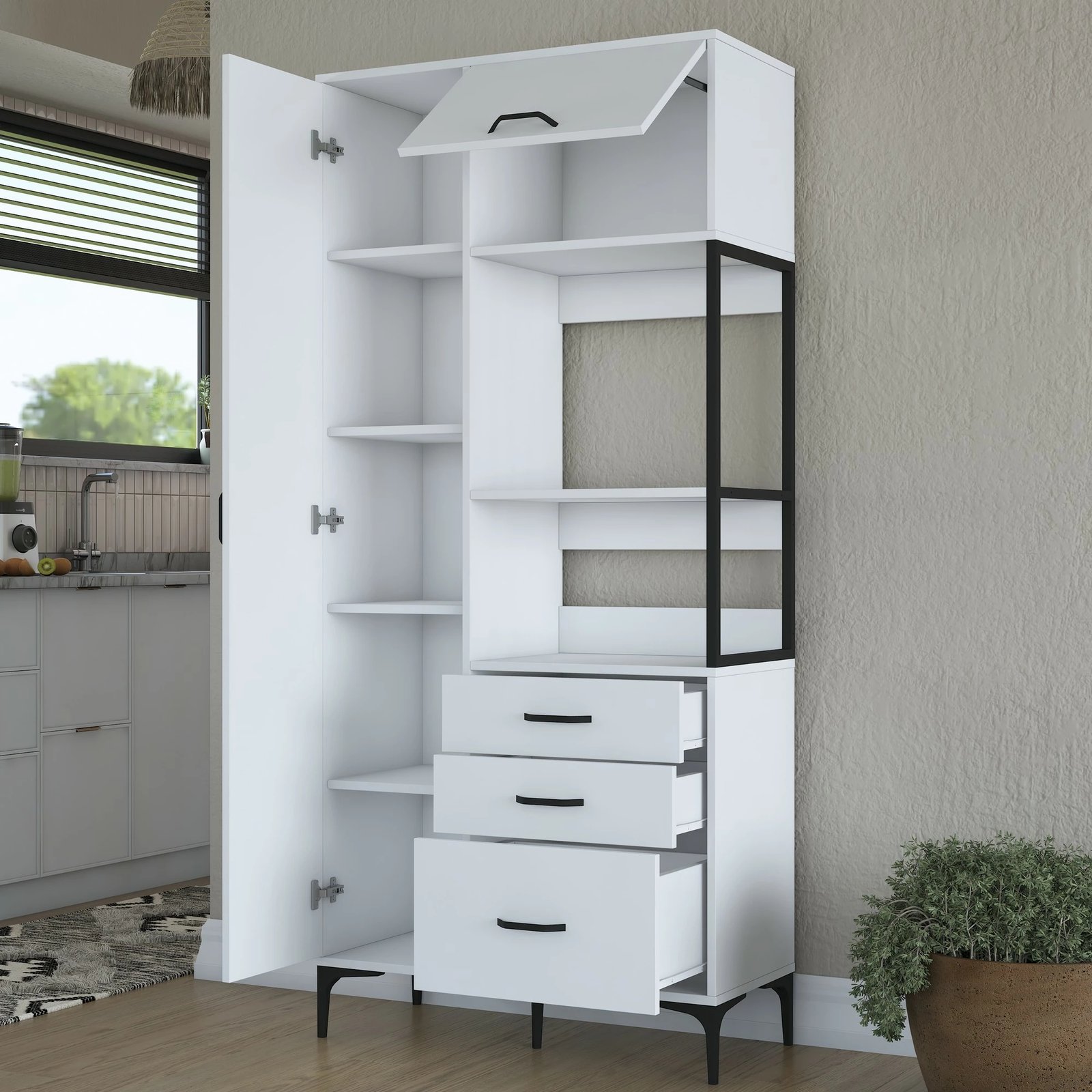 Dollap shumëpërdorimësh Hanah Home, JE112 - 2958, i bardhë