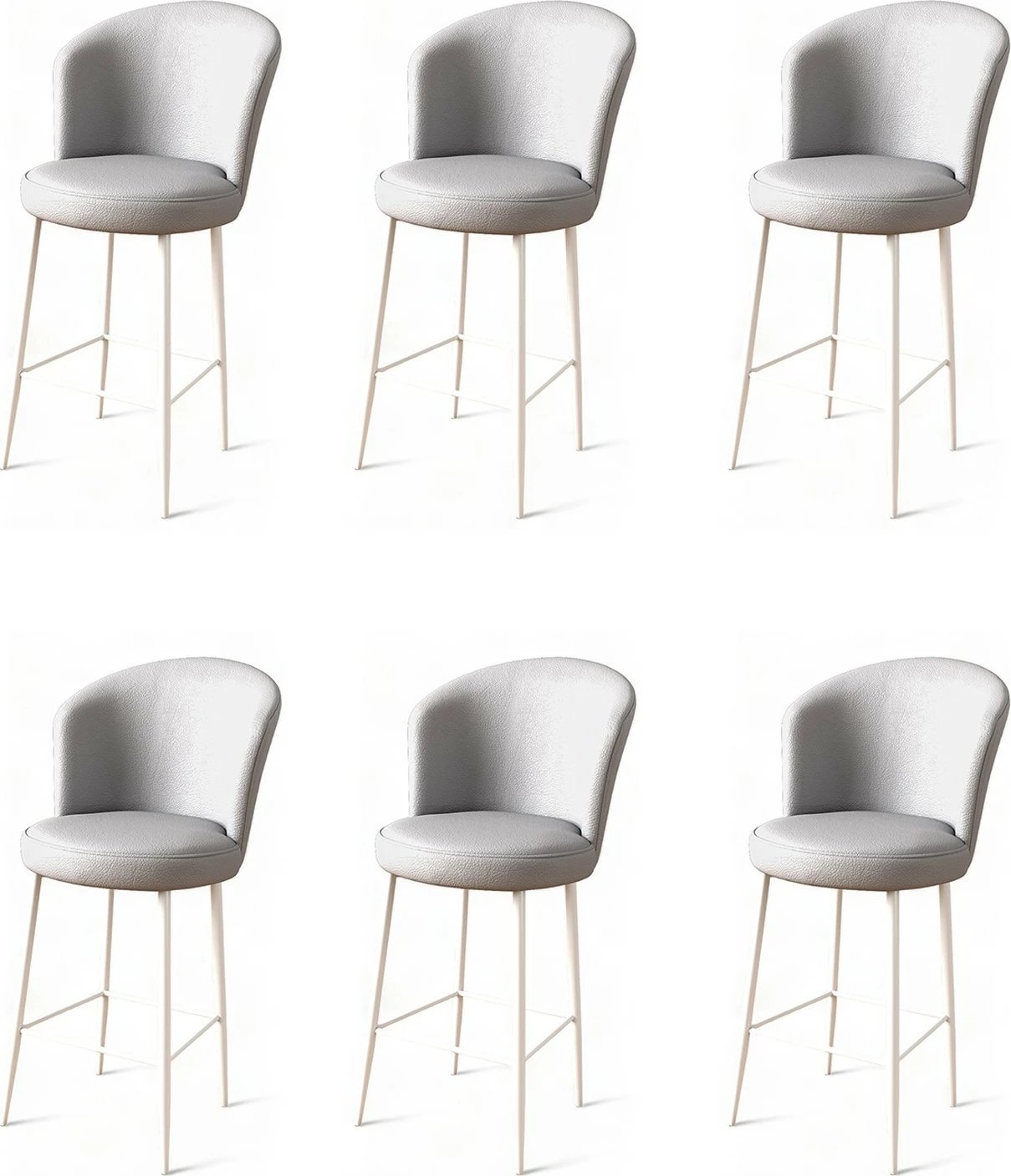 Set karrigesh për bar (6 copë), Hanah Home Uras, gri dhe e bardhë