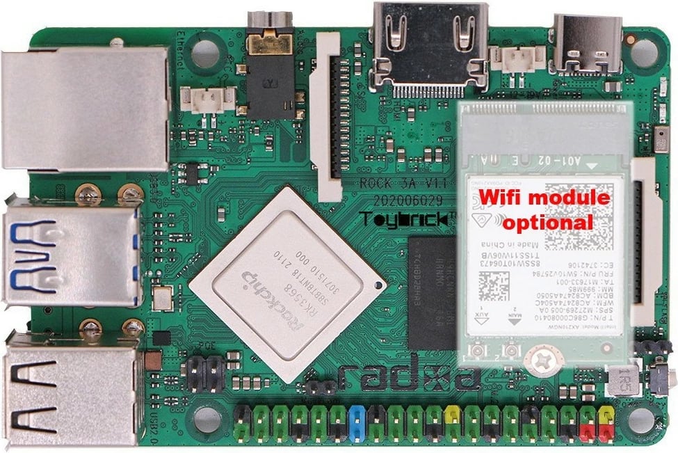 Kompleti ALLNET Radxa Rock 3A, RK3568, 8GB, Mali G52