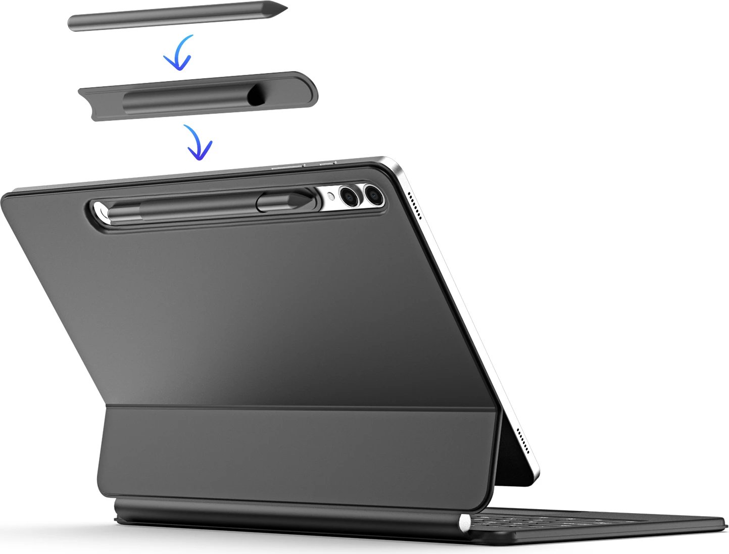 Mbështjellës me tastierë Bluetooth Dux Ducis MK Series për Samsung Galaxy Tab S9+, S8+, S7+, i zi