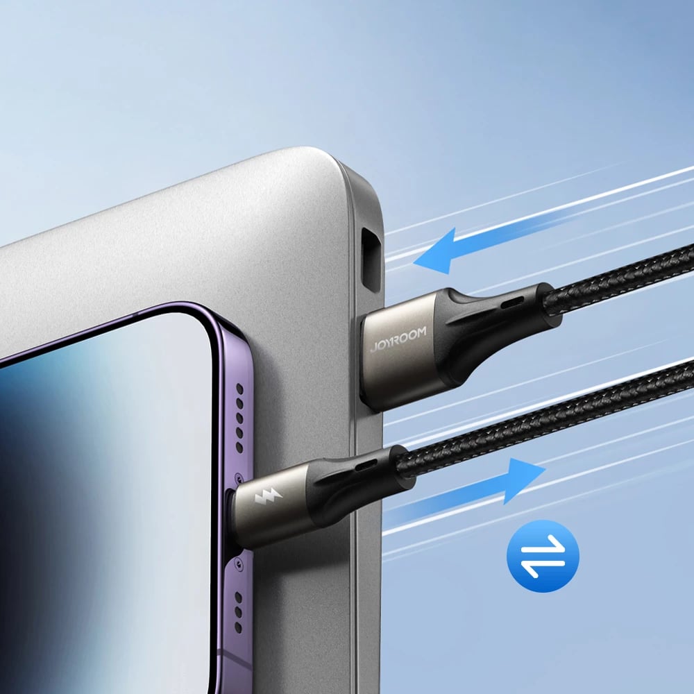 Kabllo karikimi dhe të dhënash Joyroom Light-Speed Series S-A25, USB-A në USB-C, 1.2m, 100W, e zezë