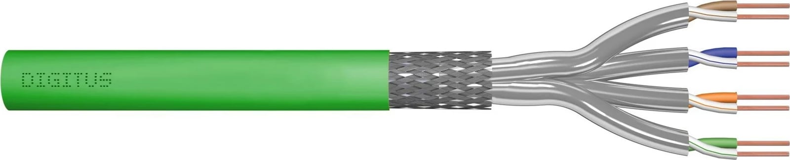 Kabllo instalimi DIGITUS Cat.8.2, S/FTP, AWG 22/1, 50m, e gjelbër, reel