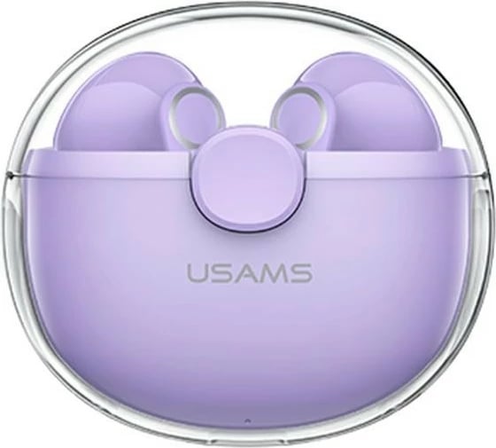 Kufje USAMS BU Series TWS, Bluetooth 5.1, Violet, me kuti karikimi