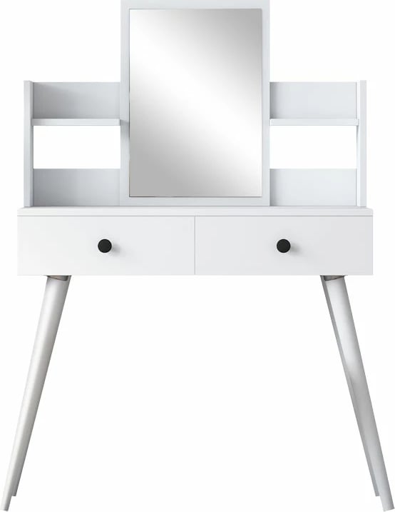 Tavolinë për grim me pasqyrë, Rainy,, e bardhë, 90x38.2x111.8cm