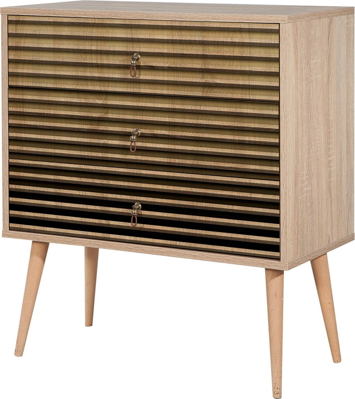 Komodë Hanah Home, Trio - 220, ngjyrë sonoma oak