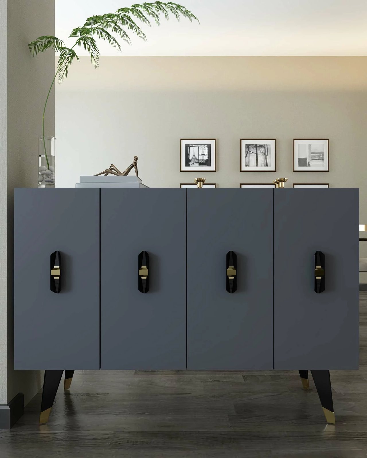 Konsol Skye Decor, anthracite, e zezë, e artë, 8170KM-32