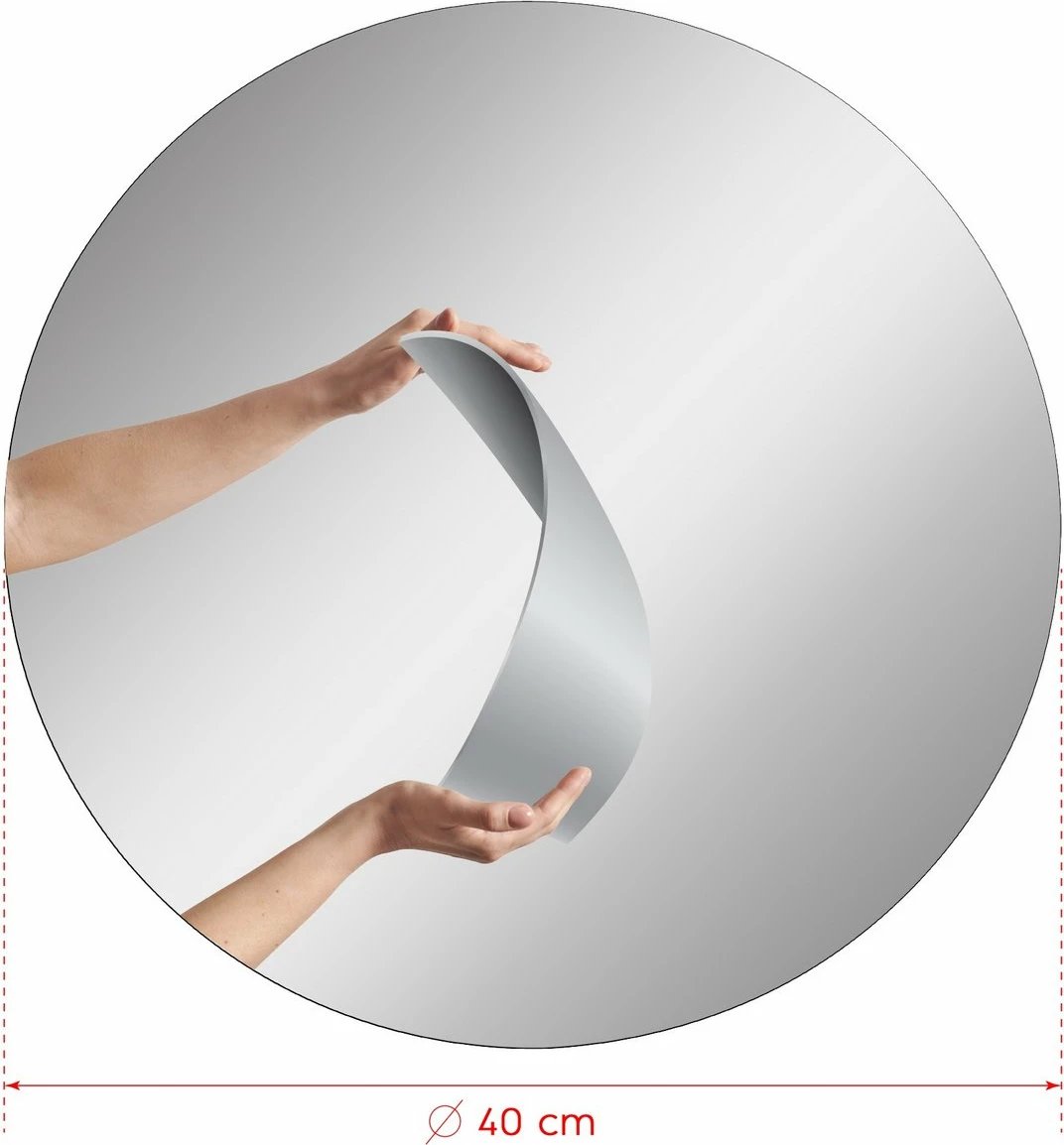 Pasqyrë e rrumbullakët Hanah Home, ngjyrë argjendi, diametër 40 cm