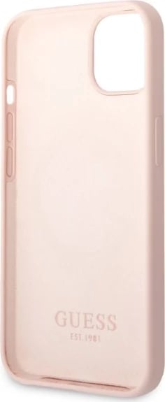 Mbështjellës Guess GUHMP13MSBPLP për iPhone 13 6.1", silikon, MagSafe, rozë