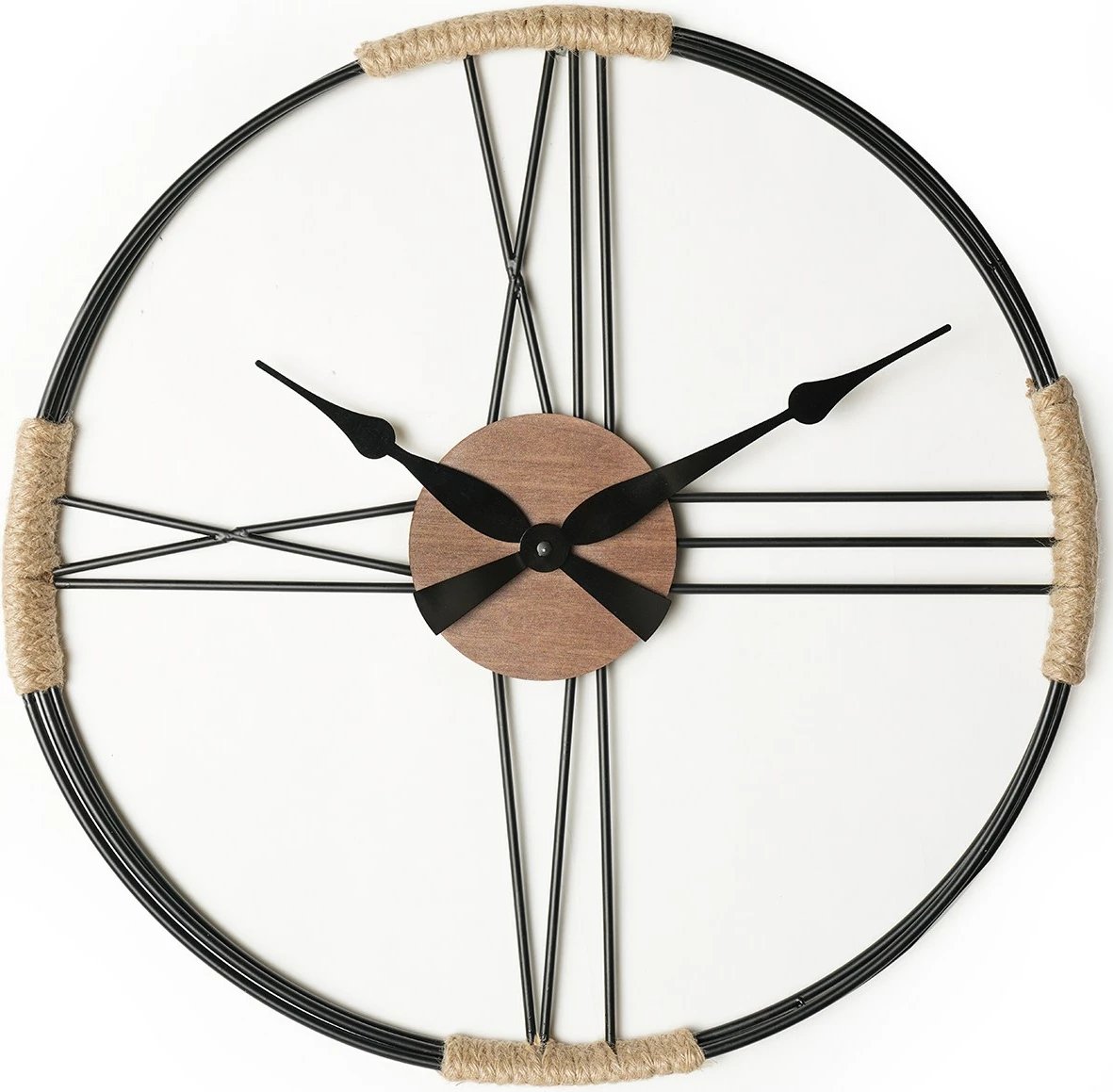 Orë muri dekorative metalike Wallity, Mia60, ngjyrë arre dhe e zezë