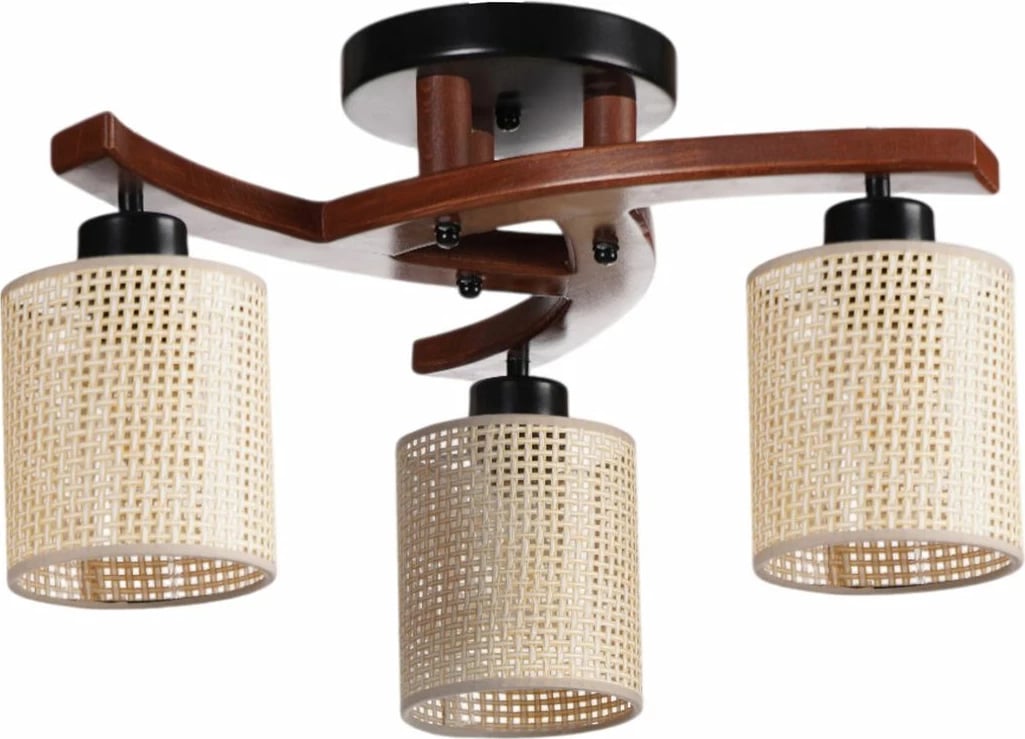 Llambë tavani Opviq, 9002-3, metal, ngjyrë bezhë, arre, e zezë