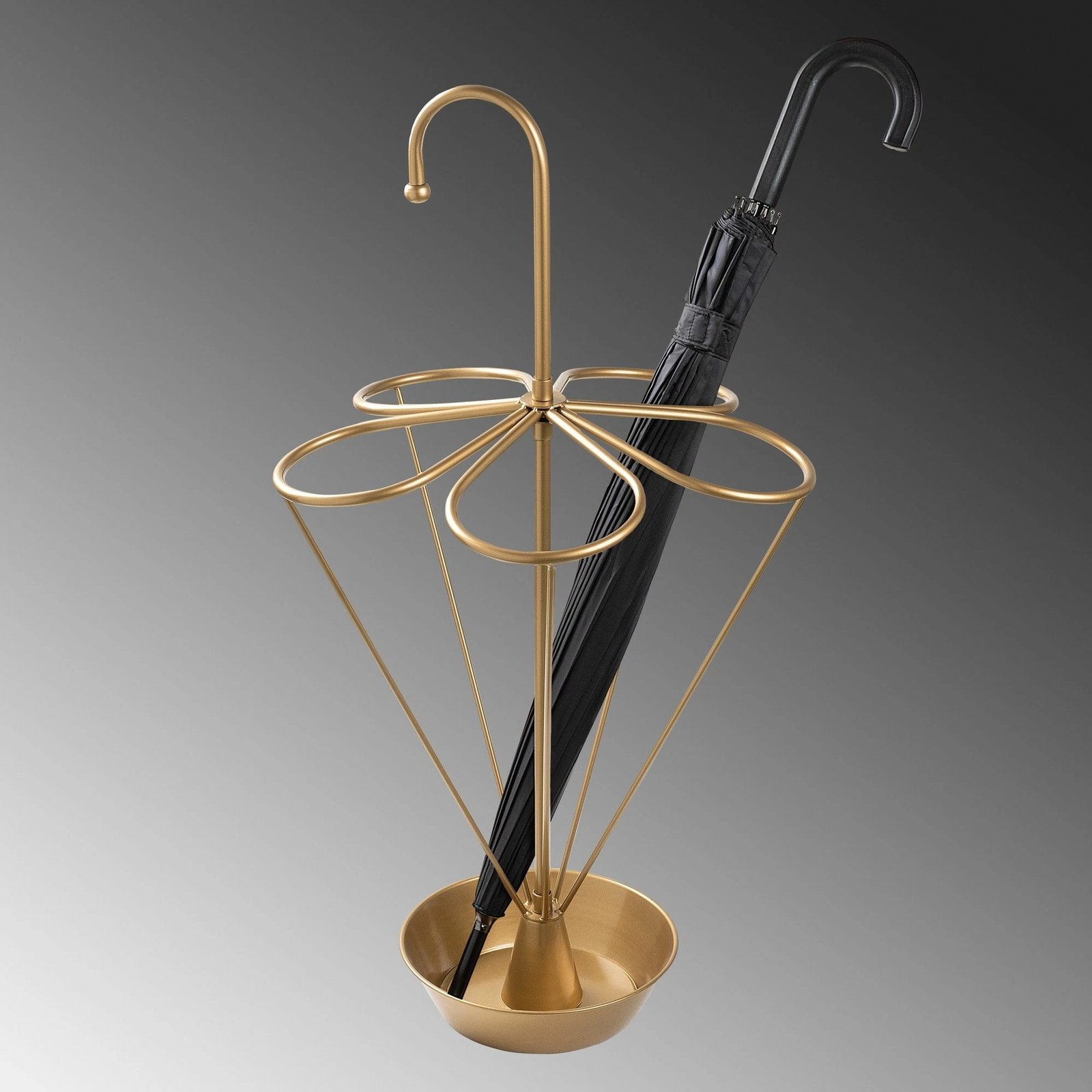 Stendë për ombrella, metalike, ngjyrë ari, Evila Originals, 40x40x76cm