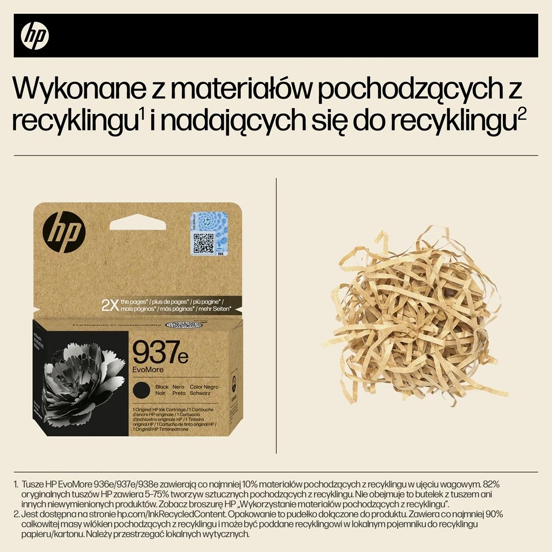 Toner HP 937e EvoMore origjinal, i zi