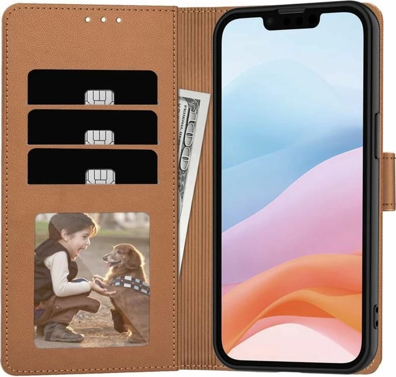 Mbështjellës Tech-Protect Wallet për iPhone 16e, Kafe