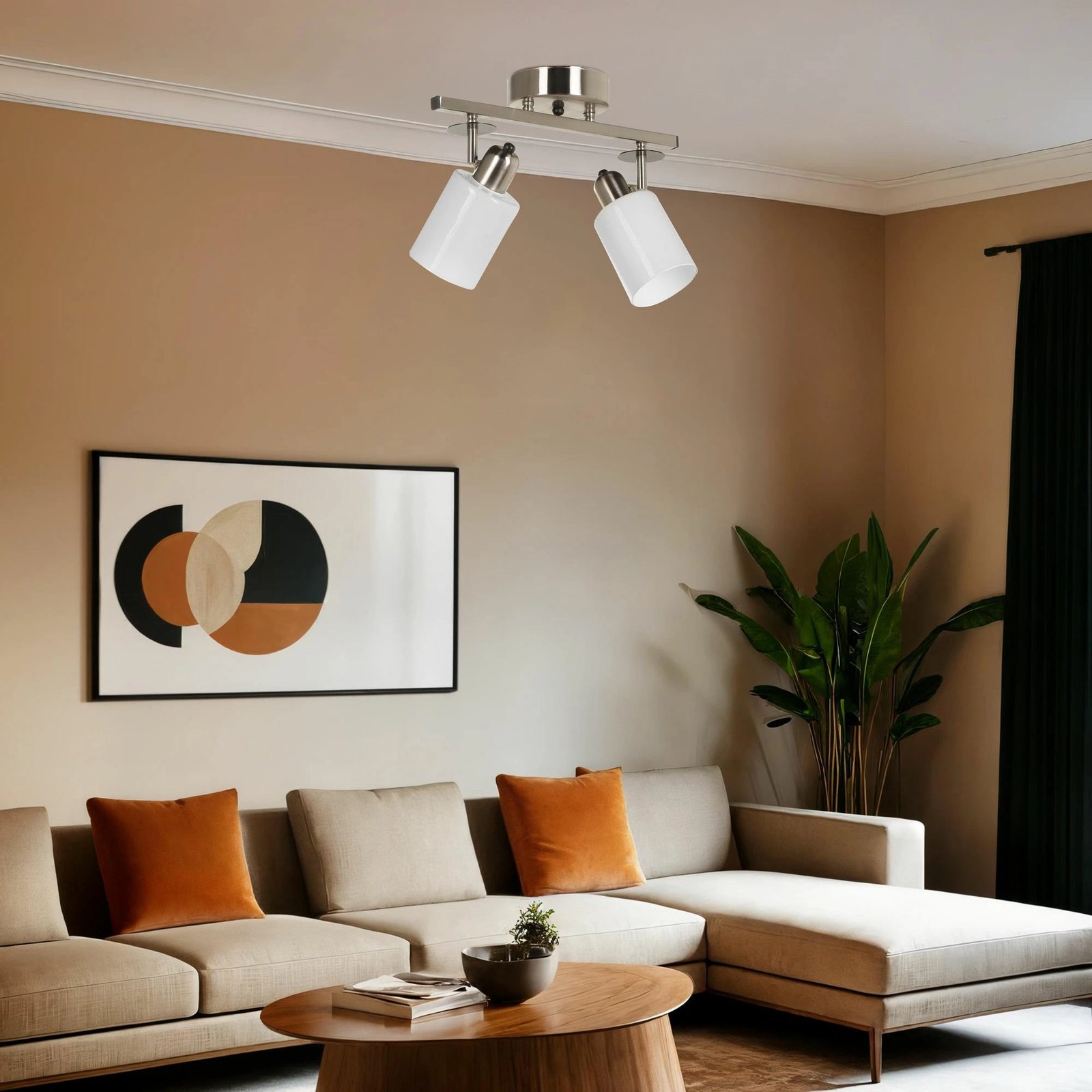 Llambë tavani Opviq, Nomi 2, krom mat, gotë e bardhë