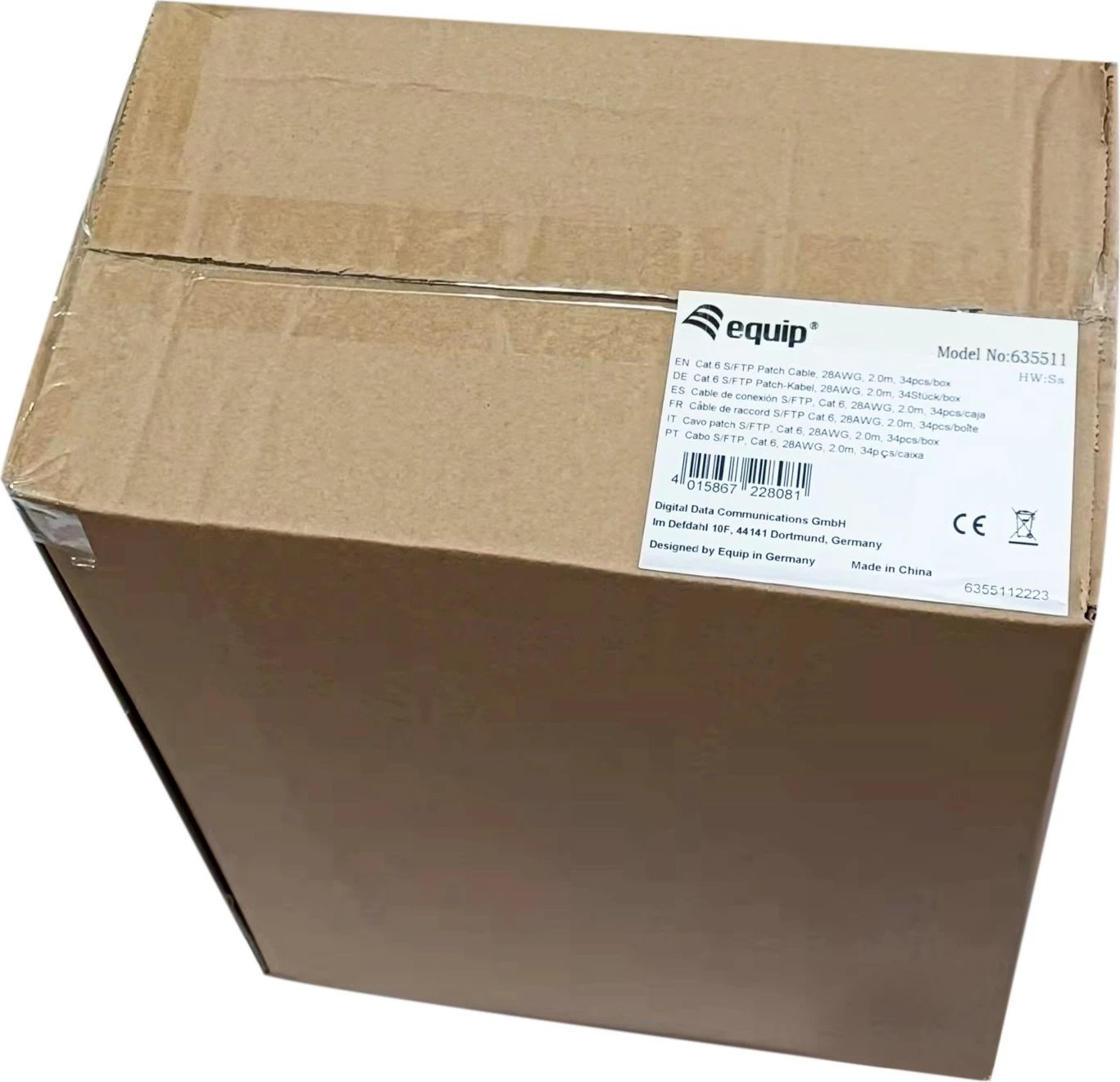 Kabllo rrjeti Cat6 Equip 2m S/FTP, RJ-45, e bardhë