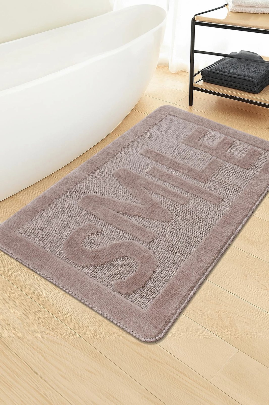 Tapet banje Mijölnir, Smile, ngjyrë mink, 60x100cm