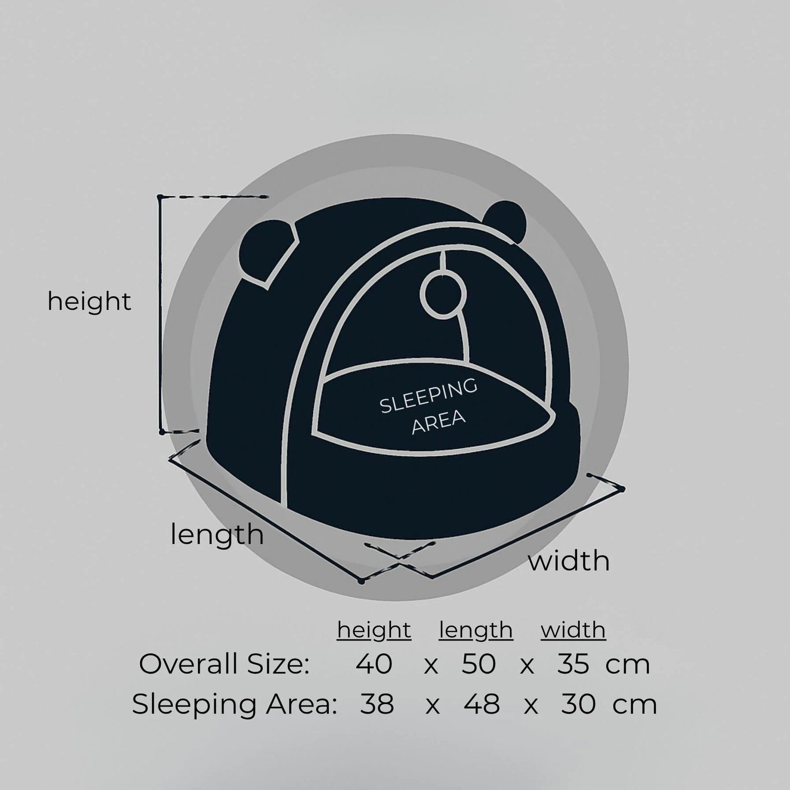 Shtrat për kafshë shtëpiake Tom Cat, ngjyrë gri