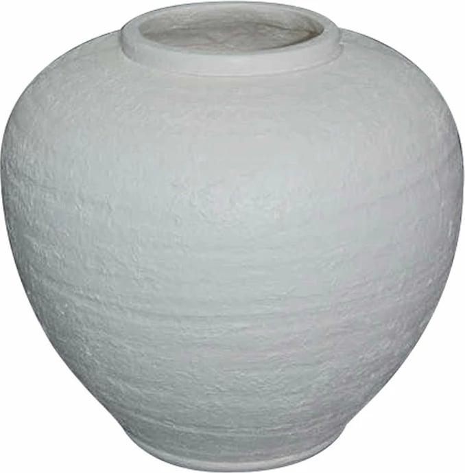 Vazo Santorini, fibër qelqi, e bardhë, 38x38x35cm