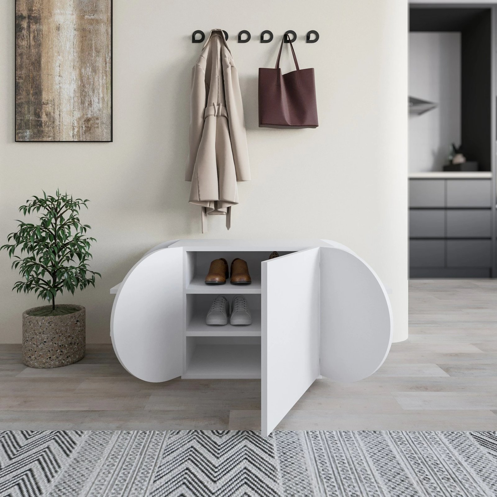 Dollap për këpucë Skye Decor, Pozy, i bardhë