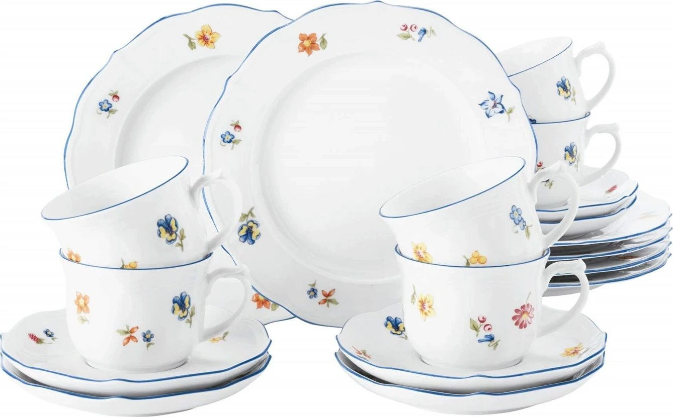 Set enë tavoline Seltmann Weiden 18 copë, Porcelan, Bardhë