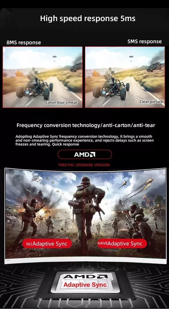 24 Inch Curved Monitor Gaming STARDOM ZP2475 75Hz