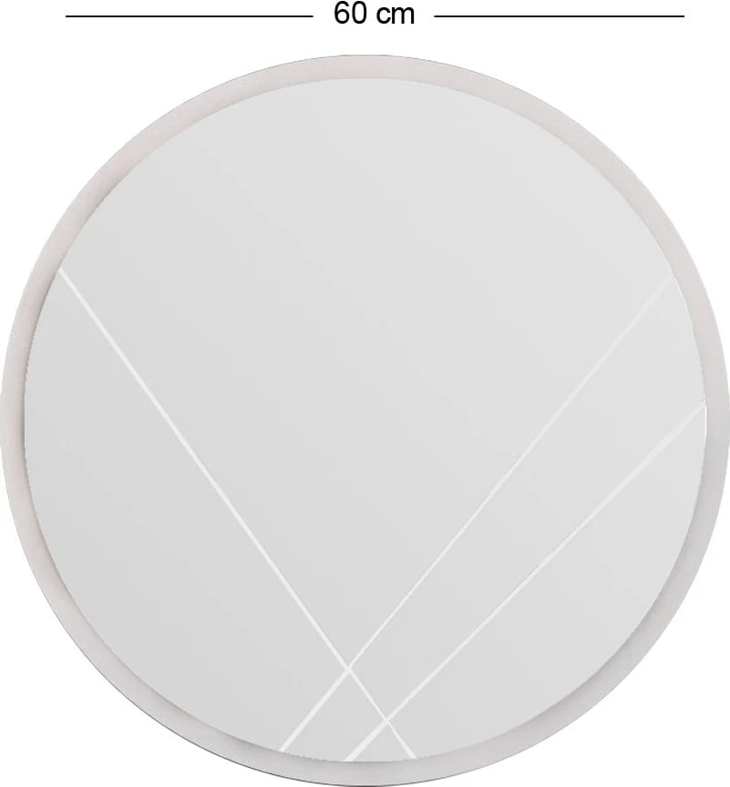 Pasqyrë e rrumbullakët, e bardhë, Skye Decor, Iuydu, 60x60cm