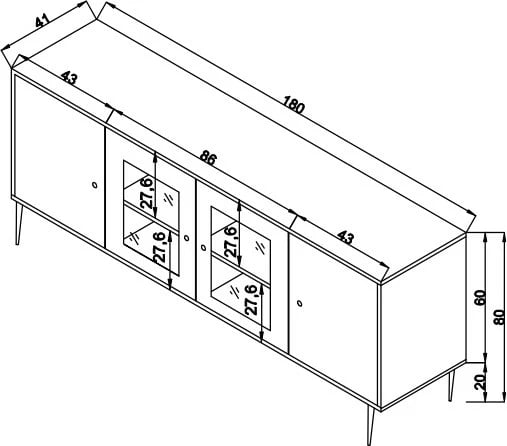 Konsol Skye Decor, jute, ngjyrë lisi