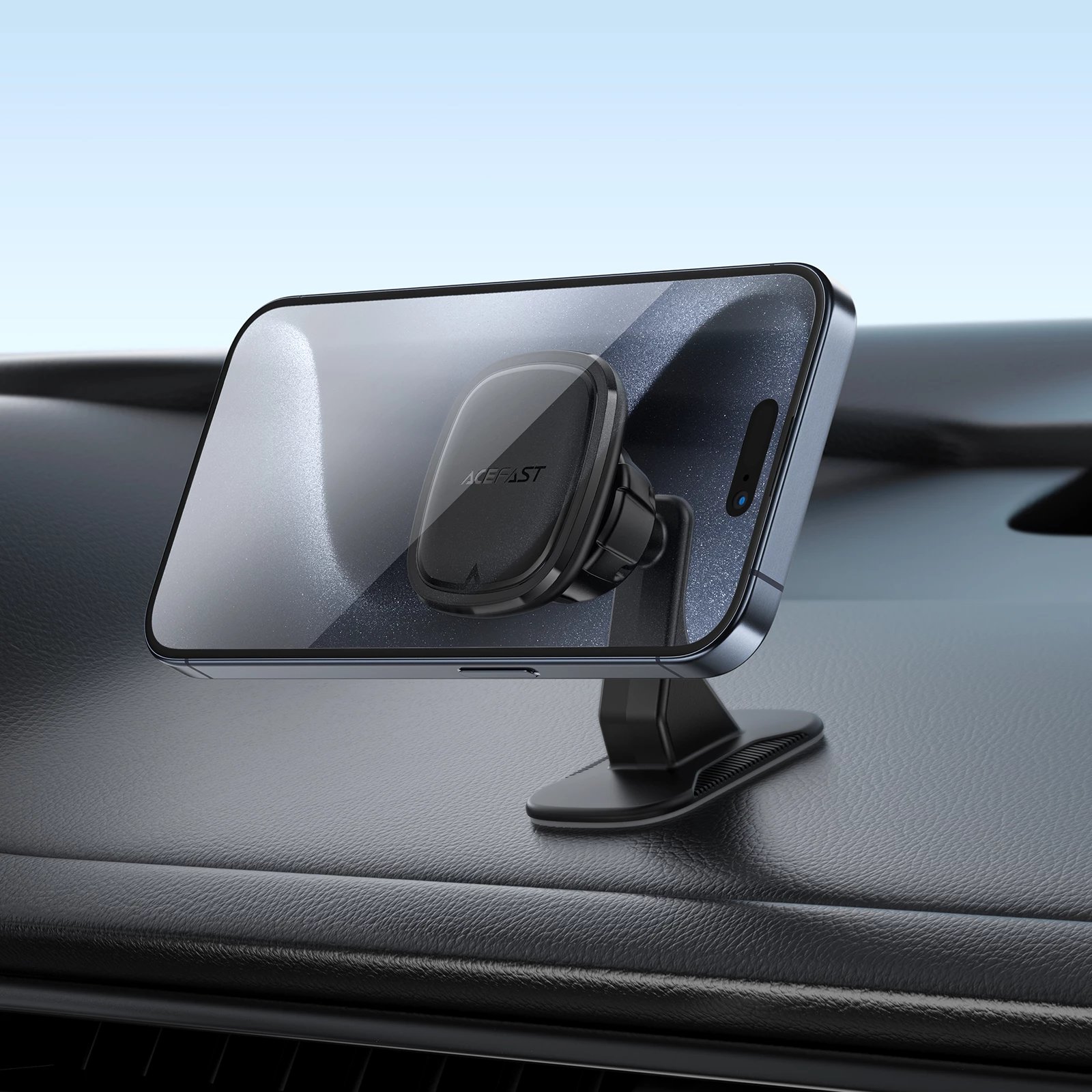 Mbajtës magnetik për celular Acefast D35, i zi, për panel të makinës