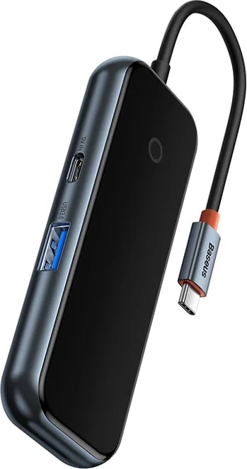 Adapter Baseus WKJZ010513 4-në-1, USB-C në 4xUSB 3.0, Gri e errët