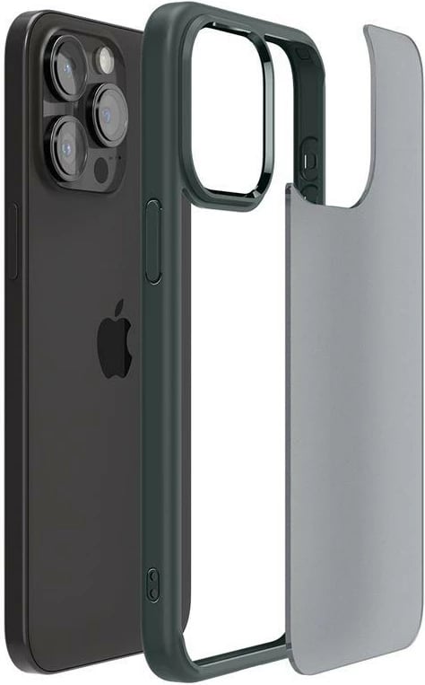 Mbështjellës Spigen Ultra Hybrid për iPhone 15 Pro Max, Gjelbër e errët
