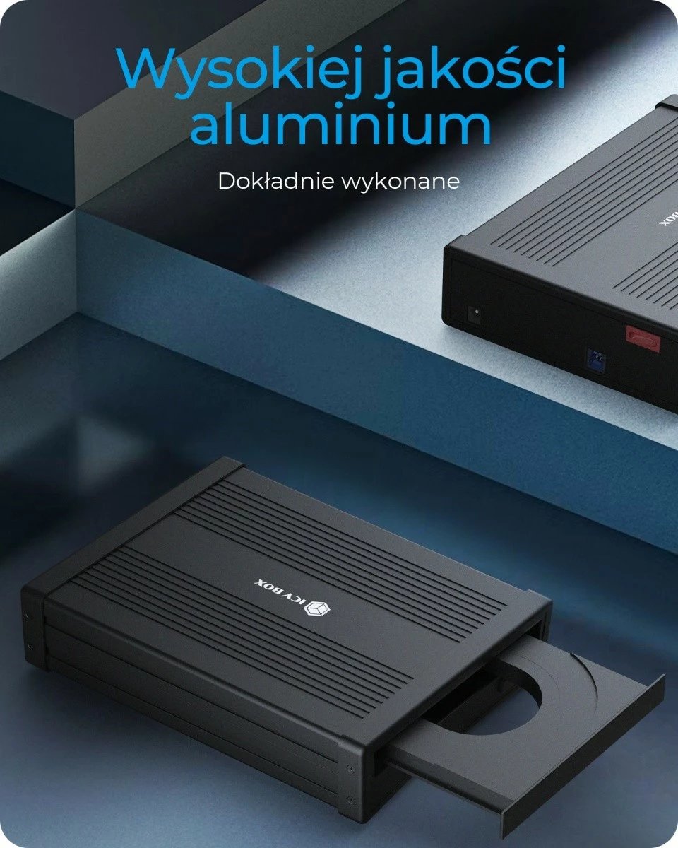 Kasë e jashtme IcyBox IB-525-U3 për 1x5.25" SATA DVD/Blu-Ray, e zezë