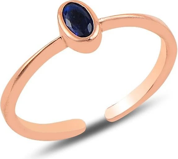 Unazë argjendi Jumeon, ngjyrë ari rozë dhe kaltër e errët, SGTL10161